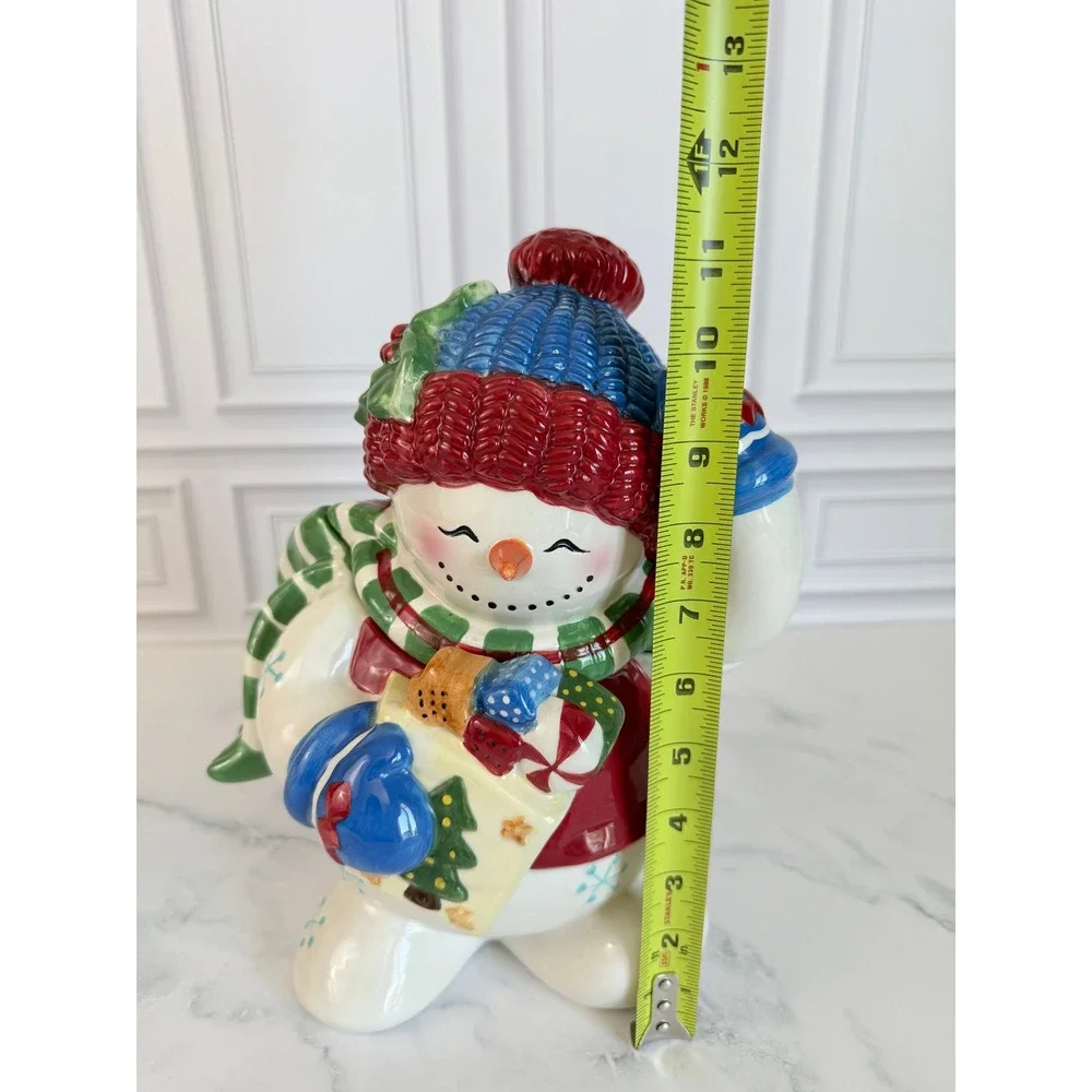 VTG Studio Nova Festive Frosty Snow Girl Ceramic Cookie Jar with Box!